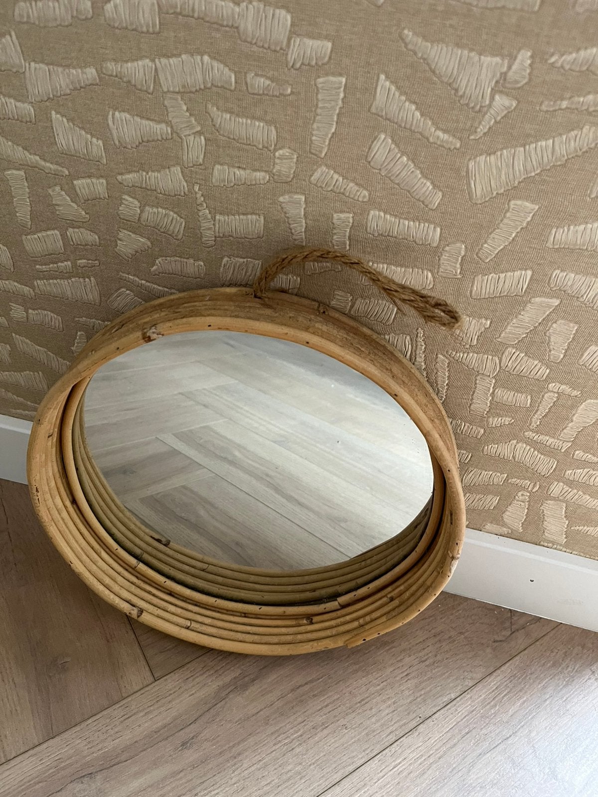 Rotan spiegel, Minder dan 50 cm, Ophalen of Verzenden, Zo goed als nieuw, Minder dan 100 cm