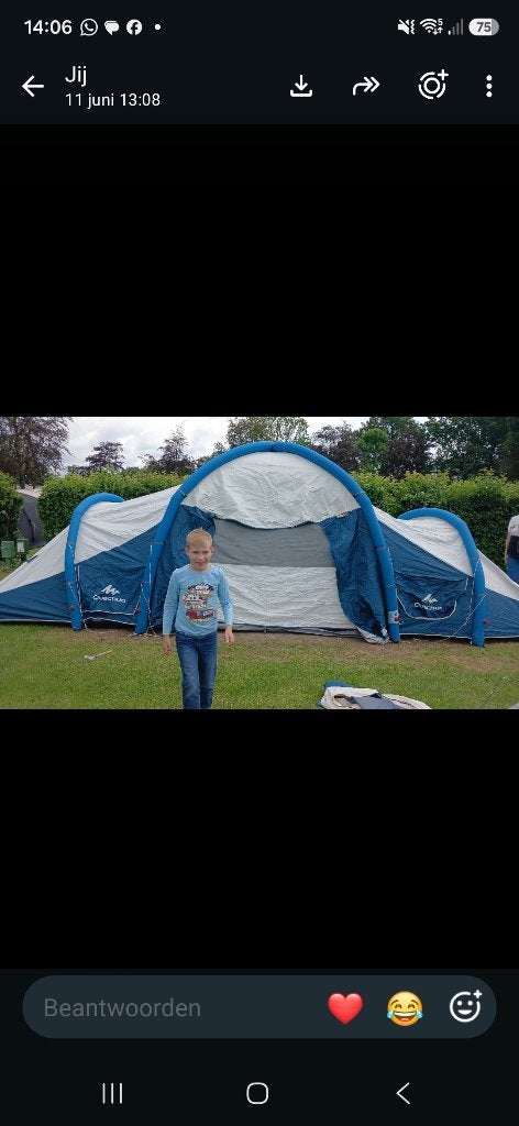 8 persoons opblaasbare tent, Caravans en Kamperen, Tenten, Ophalen, Zo goed als nieuw, Meer dan 6