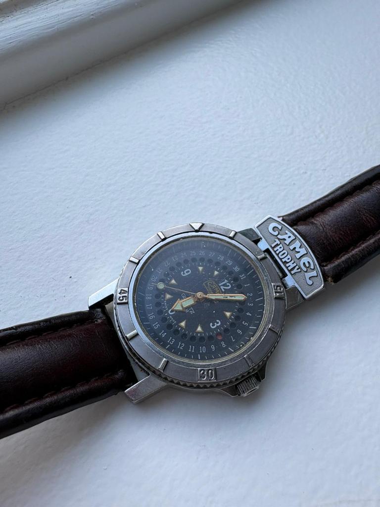 Camel trophy 1990 Horloge vintage, Overige merken, Staal, Met bandje, Polshorloge