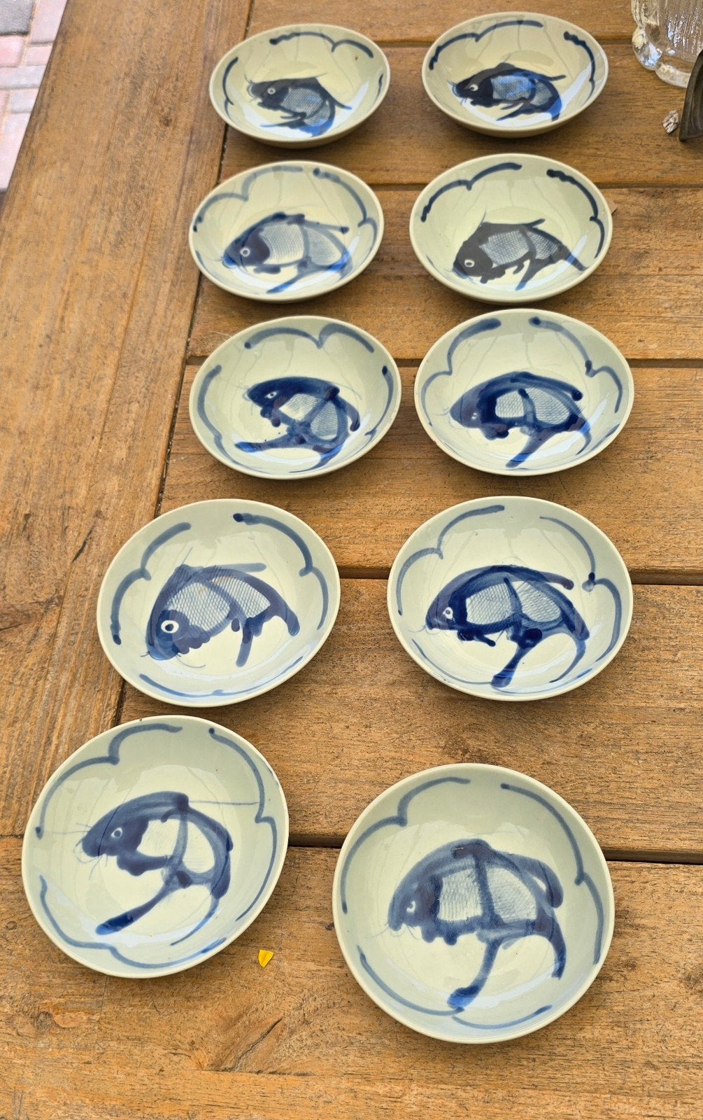 10 chinese koi karper schaaltjes porselein, Ophalen of Verzenden