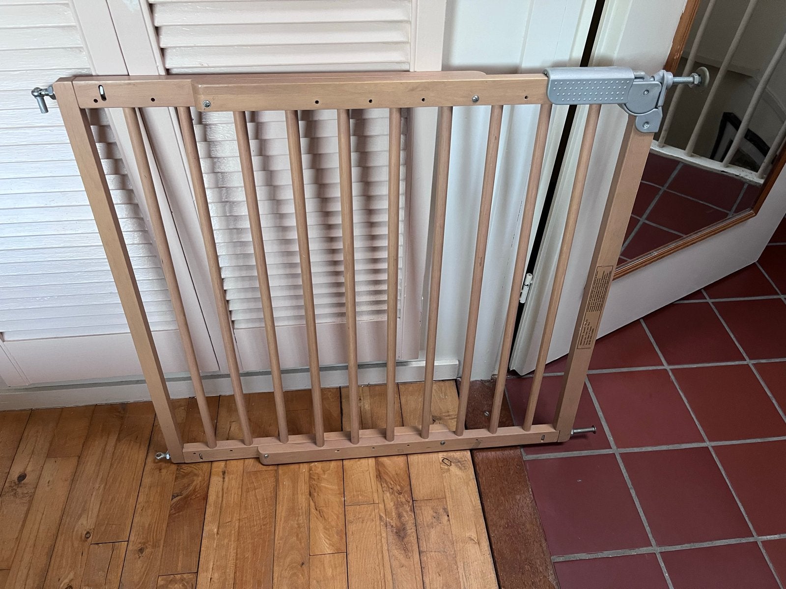 Houten Veiligheidshekje - Indowoods (max 114 cm), Ophalen, Gebruikt, 115 cm of meer, Schroefhekje