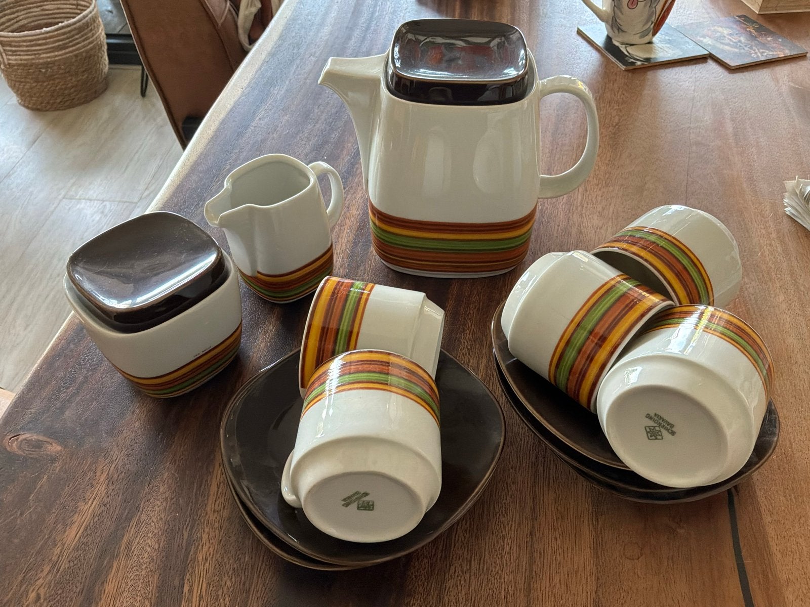 Vintage Koffie/Mokka Set - Jaren '70 Retro Design, Ophalen
