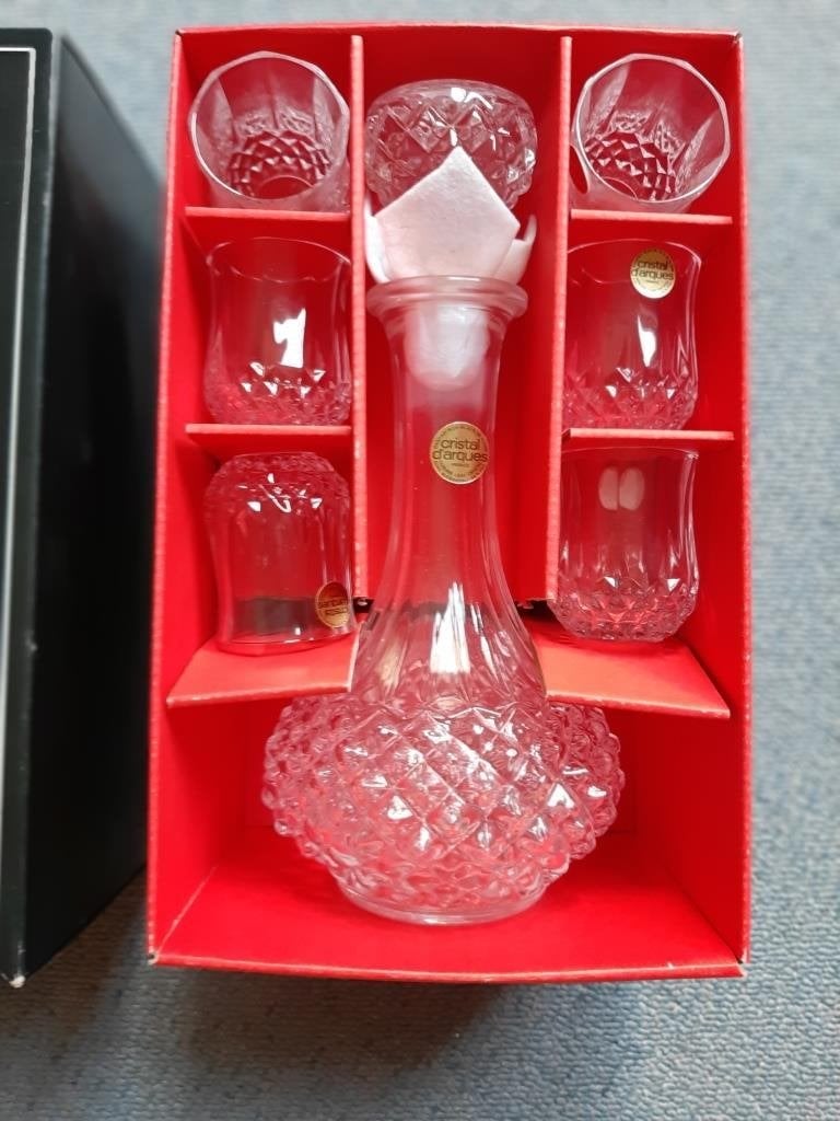 Cristal d'Arques Karaf en likeur/borrelglasset SplinterNIEUW, Ophalen of Verzenden
