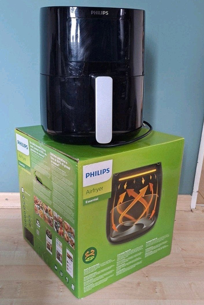 Philips HD9252  Airfryer - Zwart - 1400W - 4 Liter frituur, 4 liter of meer, Ophalen, Zo goed als nieuw, Uitneembare binnenpan