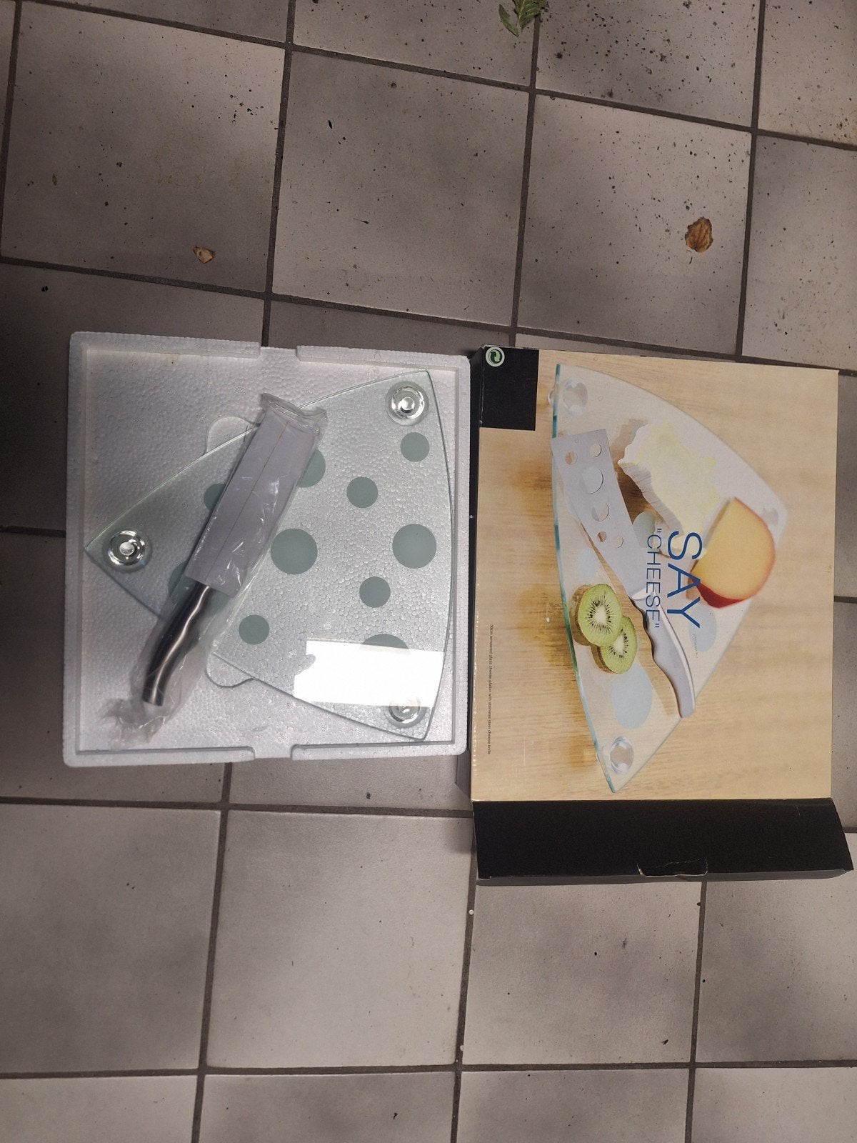 Design glazen snijplank met mes, Ophalen, Glas of Glazen, Nieuw, Glas