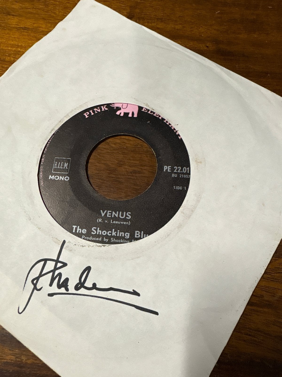 The Shocking Blue - Venus (originele persing) gesigneerd, Gebruikt, Pop, Originele persing, 7 inch