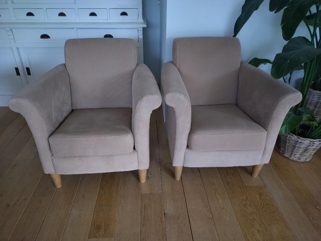 2 feauteuils, Huis en Inrichting, Fauteuils, Ophalen, Gebruikt, Stof, 75 tot 100 cm
