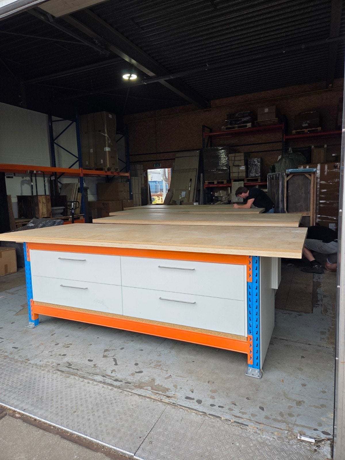 2x Werkbank/Werktafel met 8 Soft-Close Lades en Zijlades, Ophalen, Zo goed als nieuw, 170 cm of meer