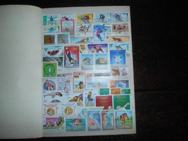 Stokboek Thema postzegels sport Olympische Spelen   17 scans, Postzegels en Munten, Ophalen of Verzenden, Gestempeld, Sport