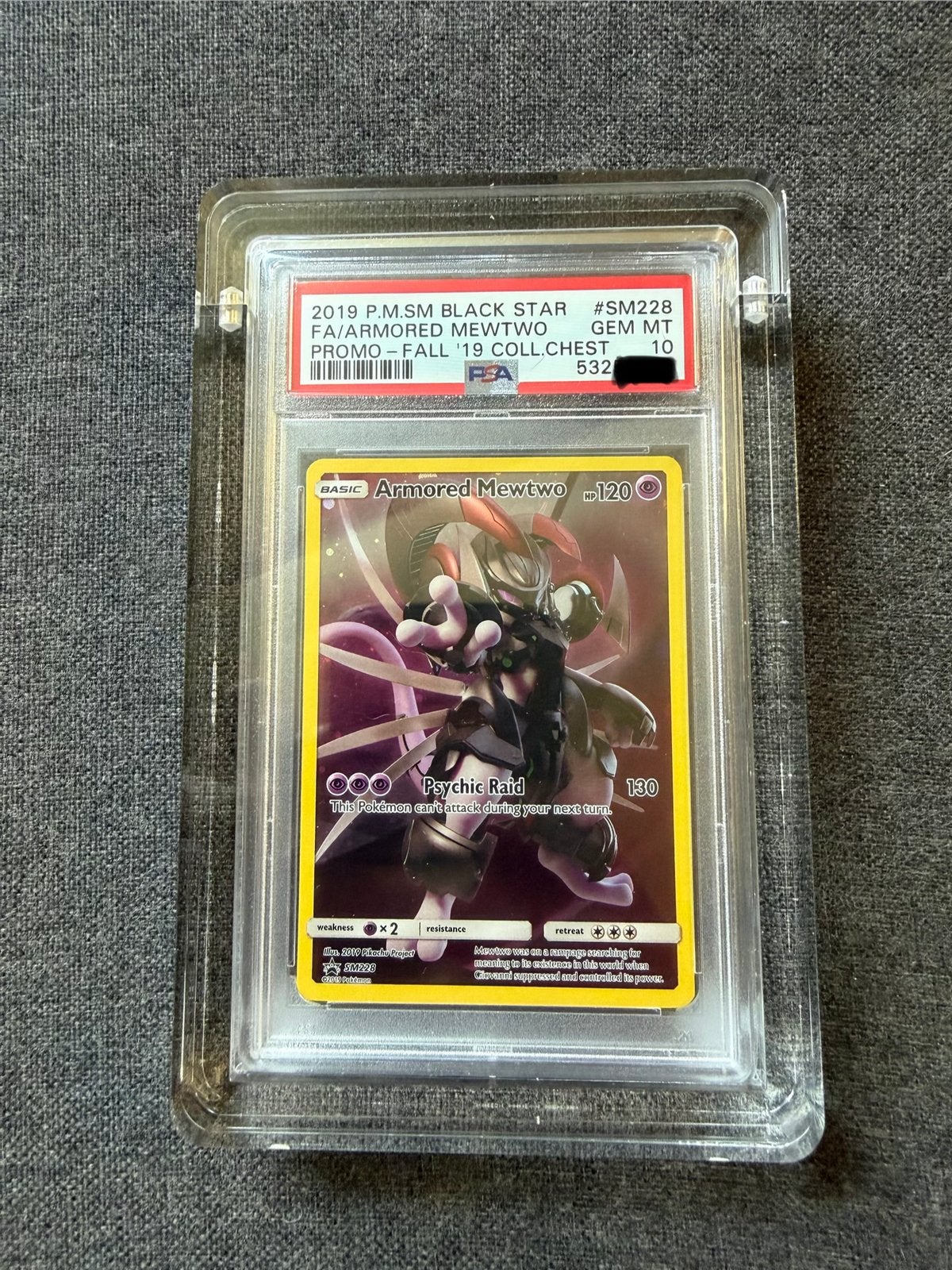 Armored Mewtwo psa 10 sm228, Ophalen, Zo goed als nieuw