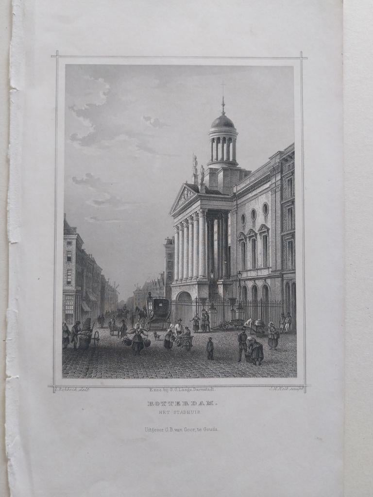 Rotterdam het stadhuis, Antiek en Kunst, Ophalen of Verzenden