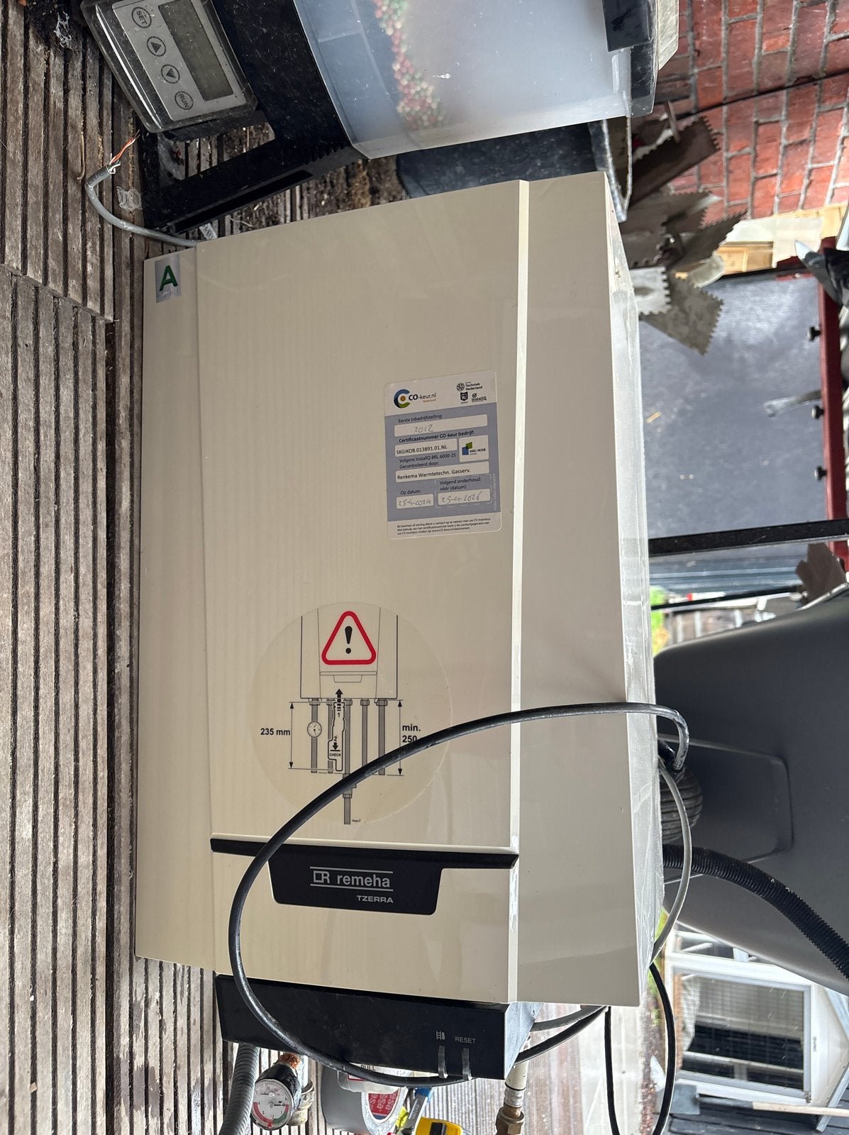 Remeha Tzerra M 39c CW5 HR-ketel, werkend verwijderd, Doe-het-zelf en Verbouw, 30 tot 80 cm, Gebruikt, Hoog rendement (Hr), Cv-ketel of Combi-ketel
