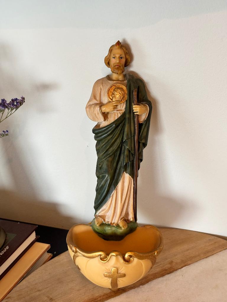 Wijwaterbakje Judas Tadeo Made in Italy, Antiek en Kunst, Antiek | Religie, Ophalen of Verzenden