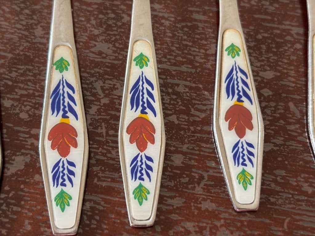 Boerenbont set 9 koffielepeltjes HCU oude bestek Boerenbond, Overige materialen, Gebruikt, Ophalen of Verzenden, Overige merken