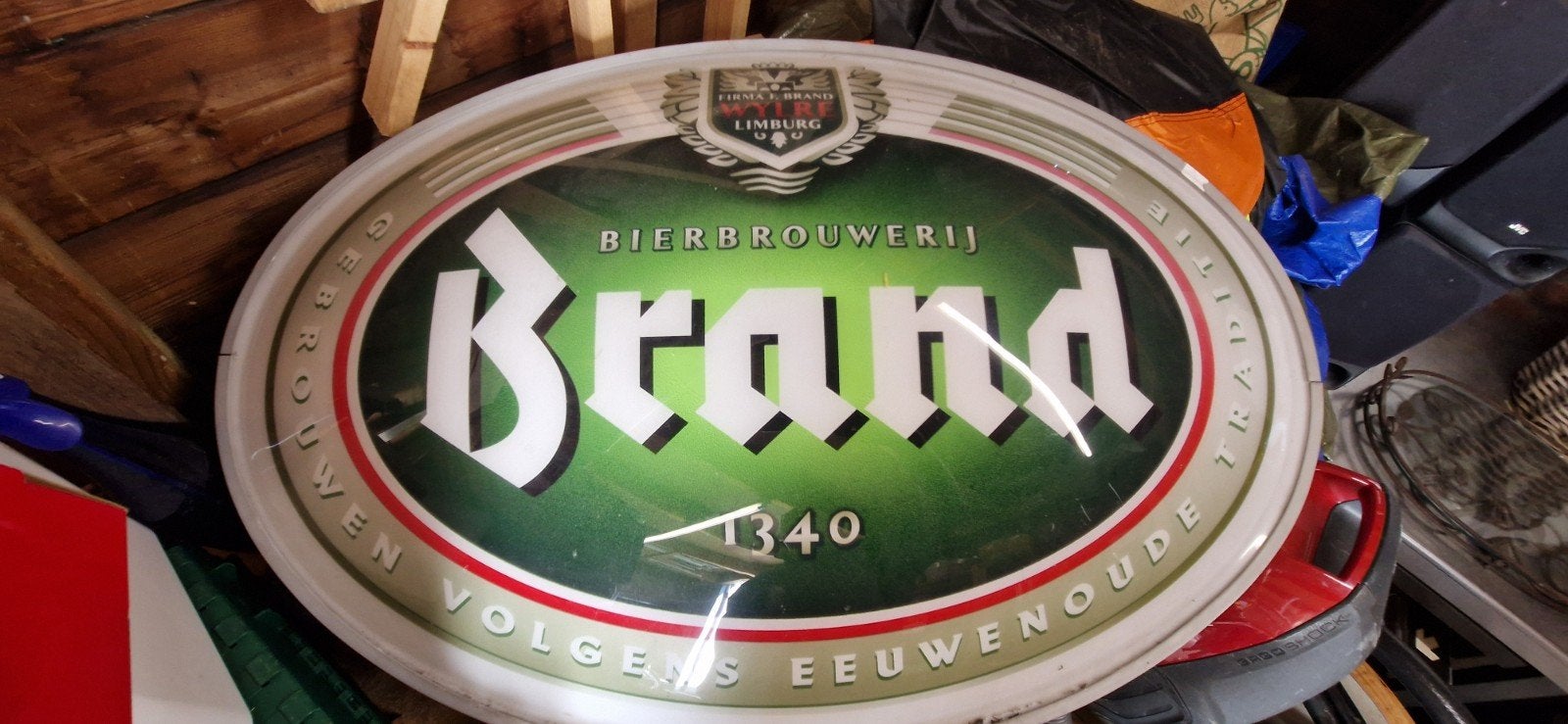 Brand Bier Lichtreclame, Ophalen, Zo goed als nieuw, Reclamebord, Plaat of Schild, Brand