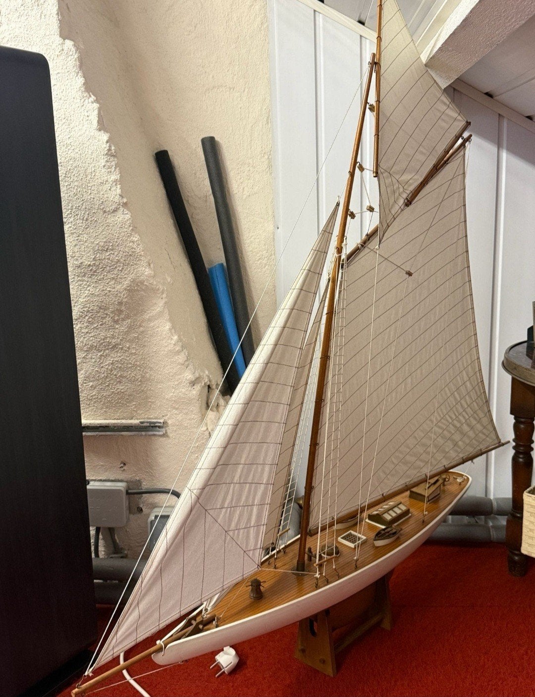 Groot houten zeilschip modelbouw - 120cm lang, Ophalen of Verzenden