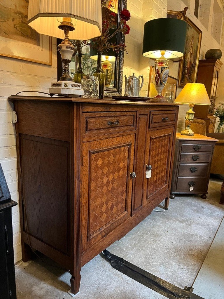 47) Erg mooi antiek eiken dressoir!, Gebruikt, 1 of 2 laden, ., 150 tot 200 cm