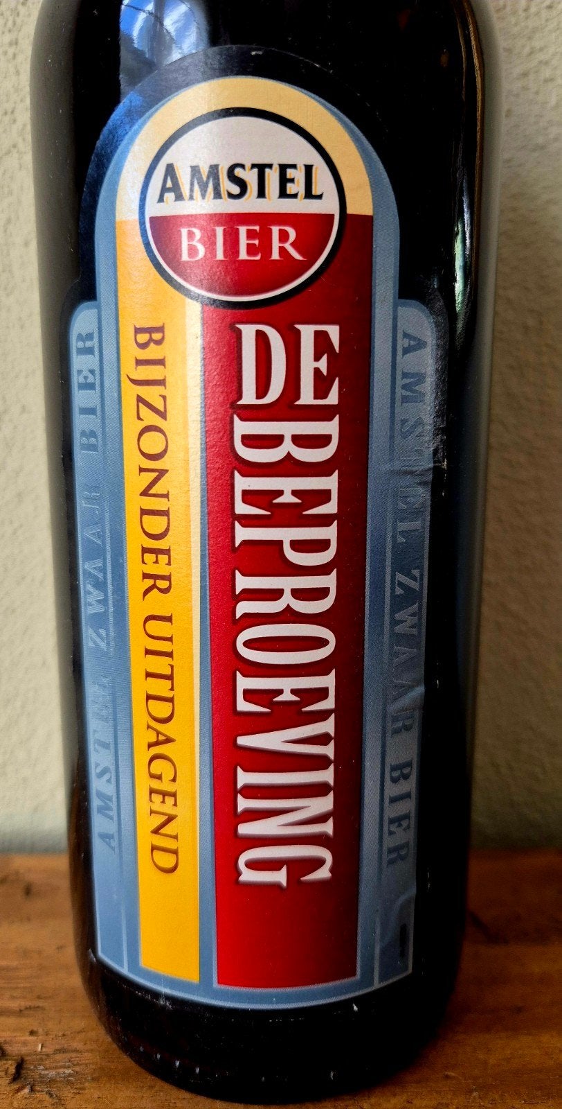 Fles Amstel de Beproeving (Amstel Zwaar Bier) 8% verzamelen, Ophalen of Verzenden, Zo goed als nieuw, Flesje(s), Amstel