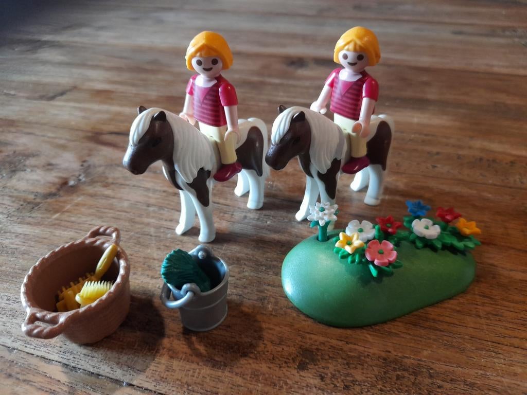 Playmobil verzorgponys met meisjes en accessoires, Ophalen of Verzenden, Zo goed als nieuw