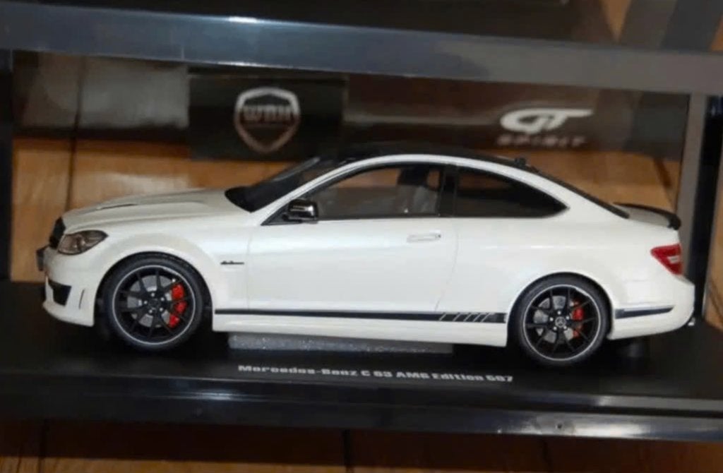 1:18 MERCEDES C63 COUPE EDITION 507 wit GT899 GT spirit WRH, Verzenden, Zo goed als nieuw, Auto, Overige merken