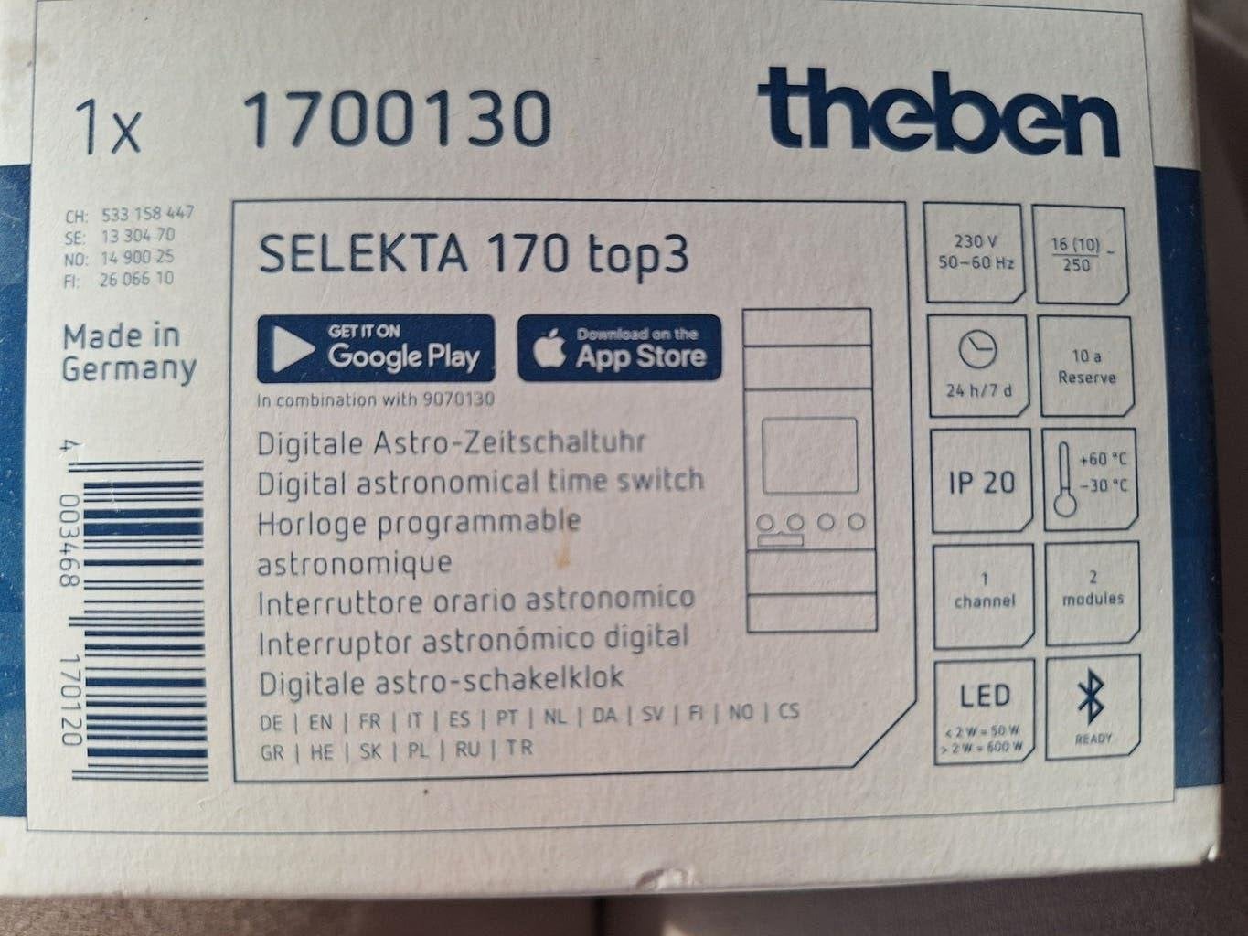 Theben digitale schakelaar Selekta 170 T.E.A.B., Ophalen of Verzenden, Gebruikt, Overige merken, Schakelaar