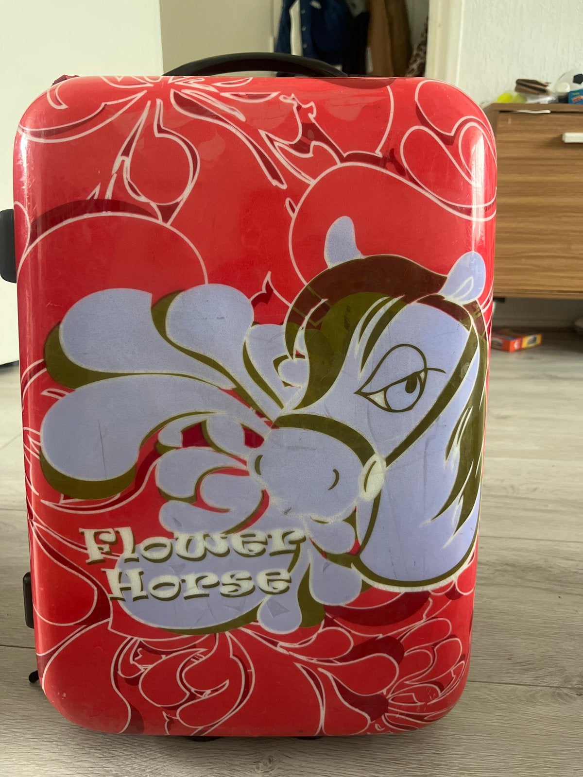 Handbagage koffer met paardenprint - Flower Horse, Ophalen, Gebruikt, 50 tot 60 cm, Hard kunststof