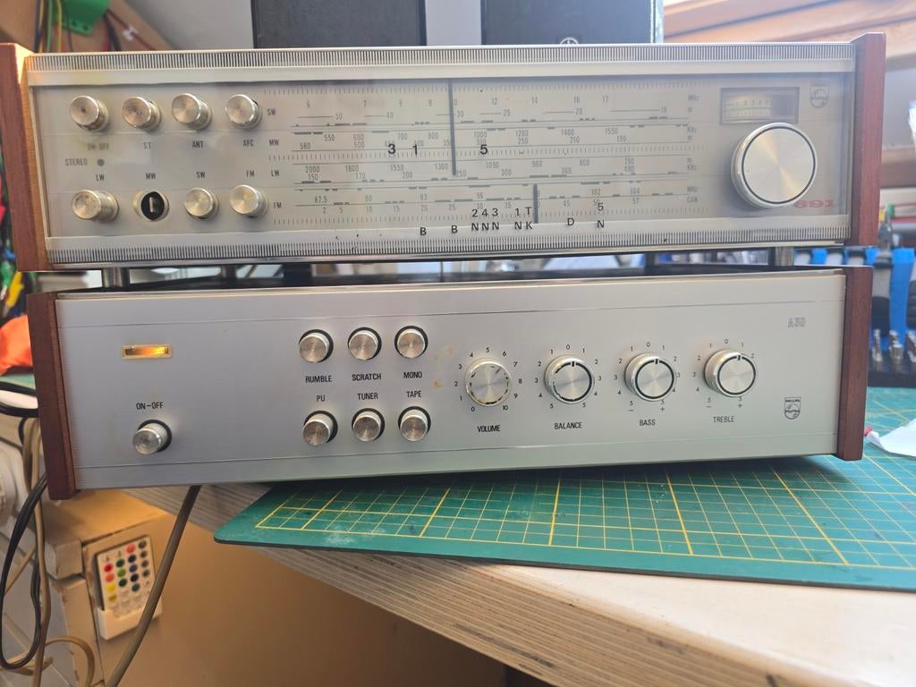 Philips 22RH691 Tuner & 22RH590 Versterker Set, Ophalen of Verzenden