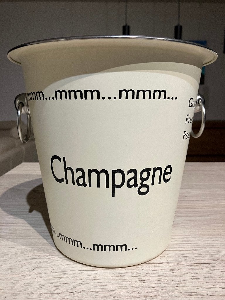 Stijlvolle champagne emmer " mmm ...", Ophalen of Verzenden, Gebruikt
