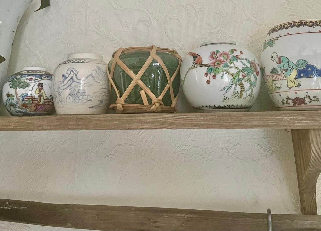 5 oude gember potjes, Ophalen of Verzenden