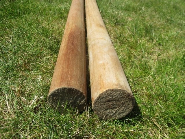 10 x teak ronde palen 250 cm 47 mm doorsnee, Tuin en Terras, Palen, Balken en Planken, Ophalen of Verzenden, Zo goed als nieuw