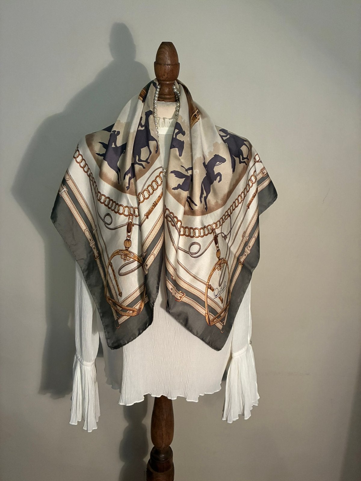 OSTINELLI SCARF 100% ZIJDE, Verzenden, Zo goed als nieuw, Sjaal