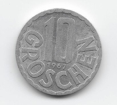 Oostenrijk 10 groschen 1967 KM# 2878, Verzenden, Oostenrijk, Losse munt