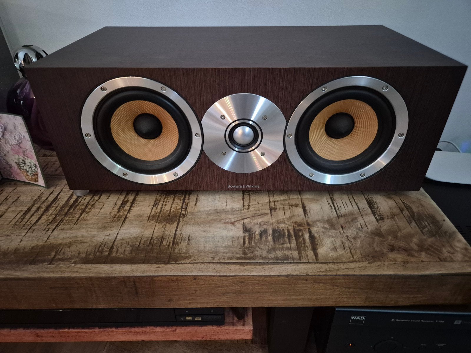 Bowers & Wilkins Centerspeaker met frontdoek, Audio, Tv en Foto, Luidsprekers, Ophalen, Gebruikt, Bowers & Wilkins (B&W), Geschikt voor surround/home cinema