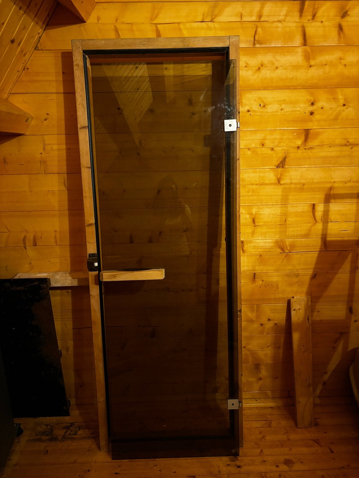 Glazen binnendeur met houten kozijn, Ophalen, Gebruikt, 80 tot 100 cm, Binnendeur