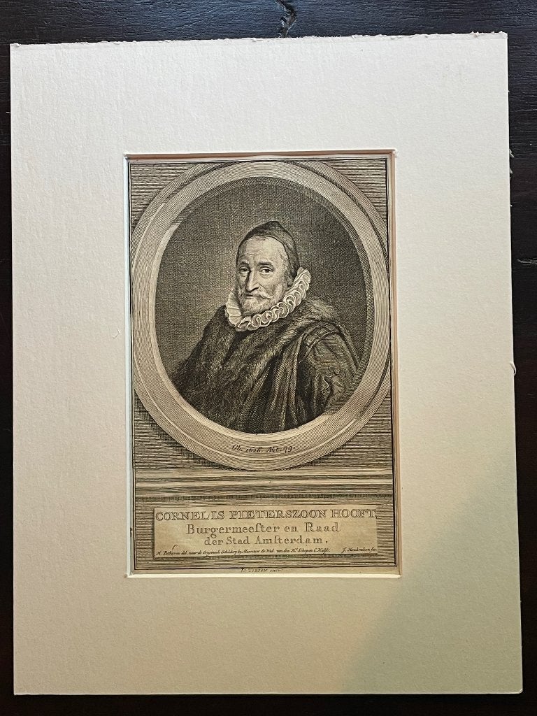 Cornelis Pieterszoon Hooft - Tirion Houbraken 1760 - P0702, Ophalen of Verzenden, Ets, 1700 - 1799