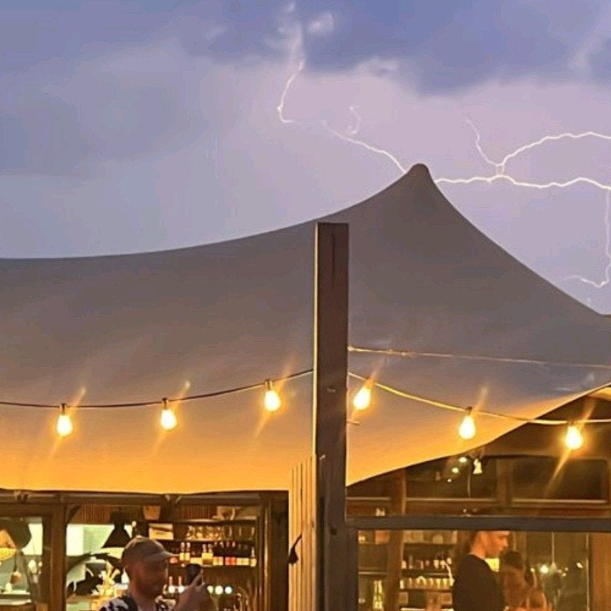 Stretchtent 10,5 x 5 meter - Zo goed als nieuw, Tuin en Terras, Partytenten, Ophalen, Overige typen, Zo goed als nieuw, 4 tot 6 meter