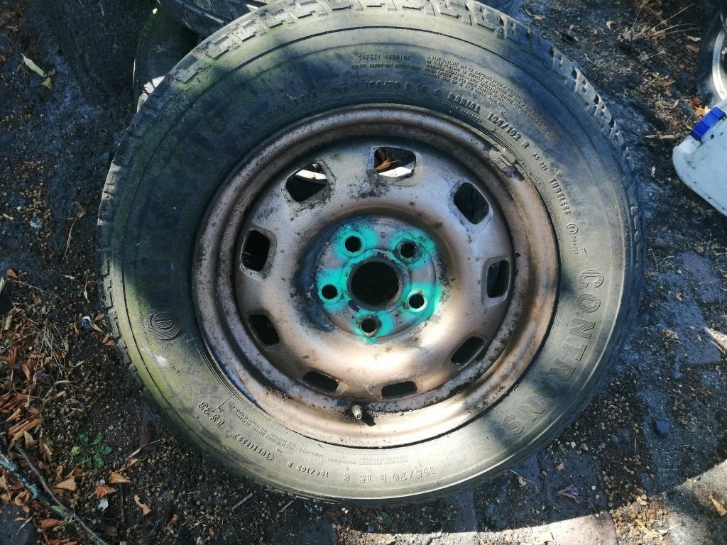 band met velg 196/70 R15, Ophalen