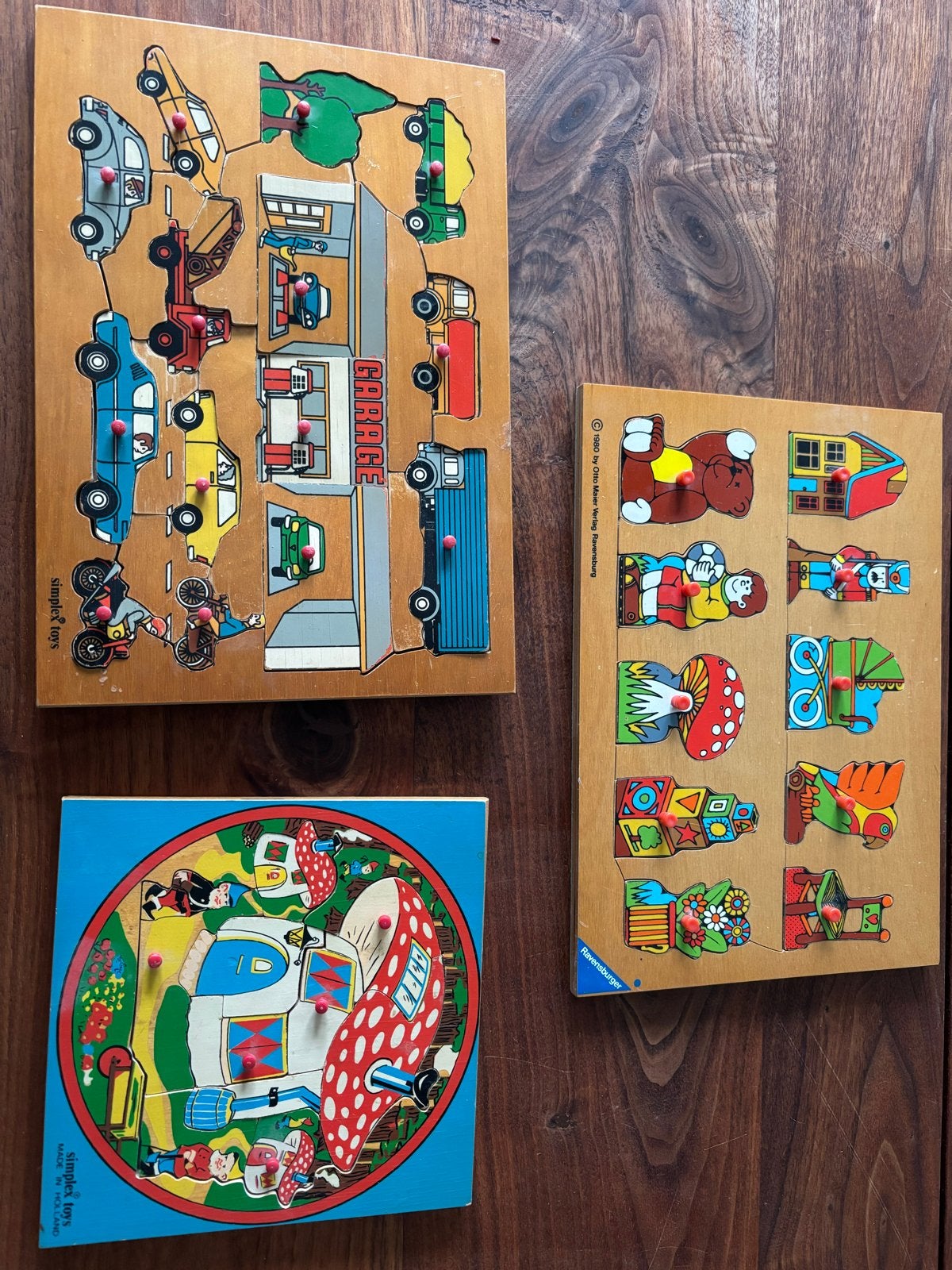 Houten Insteekpuzzels: Voertuigen, Dieren en Sprookjes, 2 tot 4 jaar, Gebruikt, 10 tot 50 stukjes, Ophalen of Verzenden