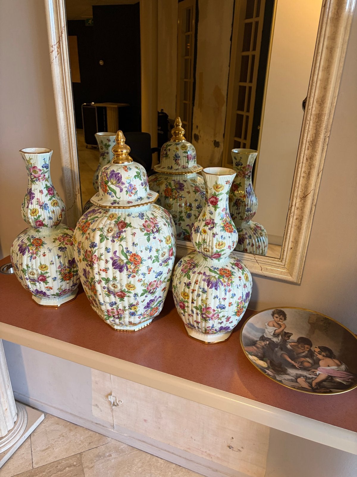 Unieke Antieke Vazen en Engelen Bord - Vintage Collectie, Antiek en Kunst, Ophalen