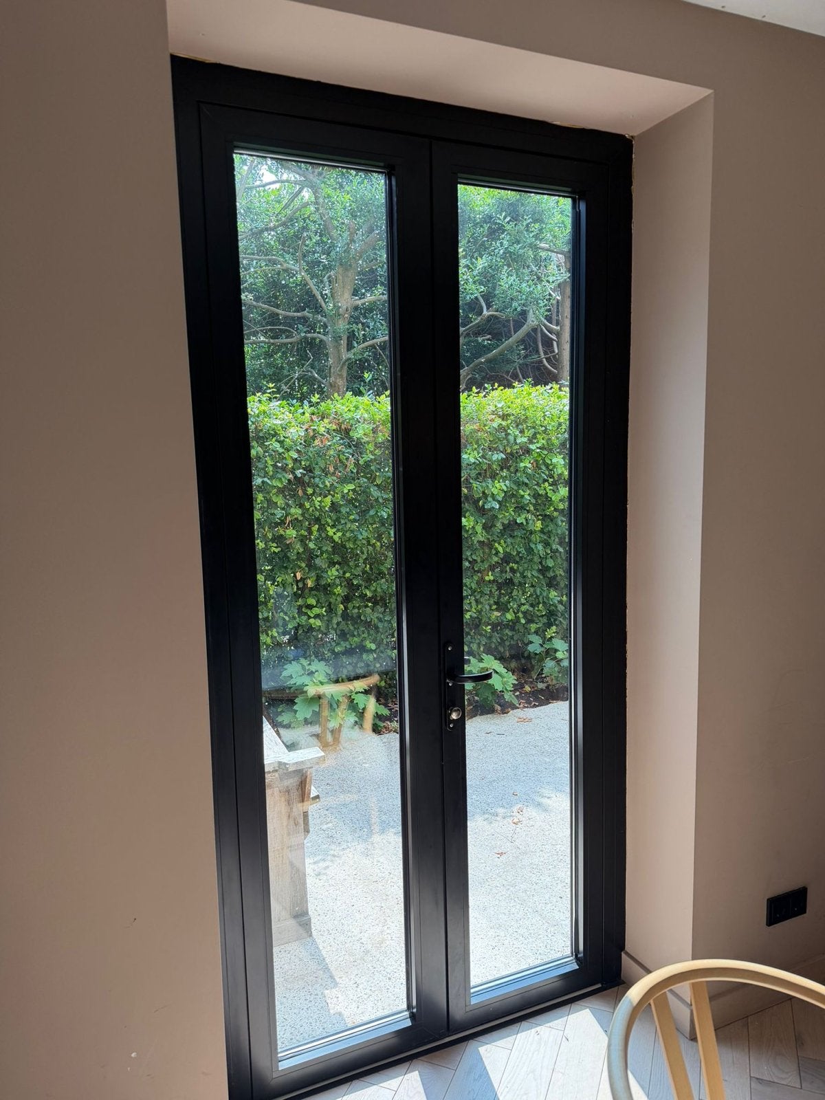 2x alu dubbele tuindeuren 125x224cm, Ophalen, Glas, 120 cm of meer, 215 cm of meer