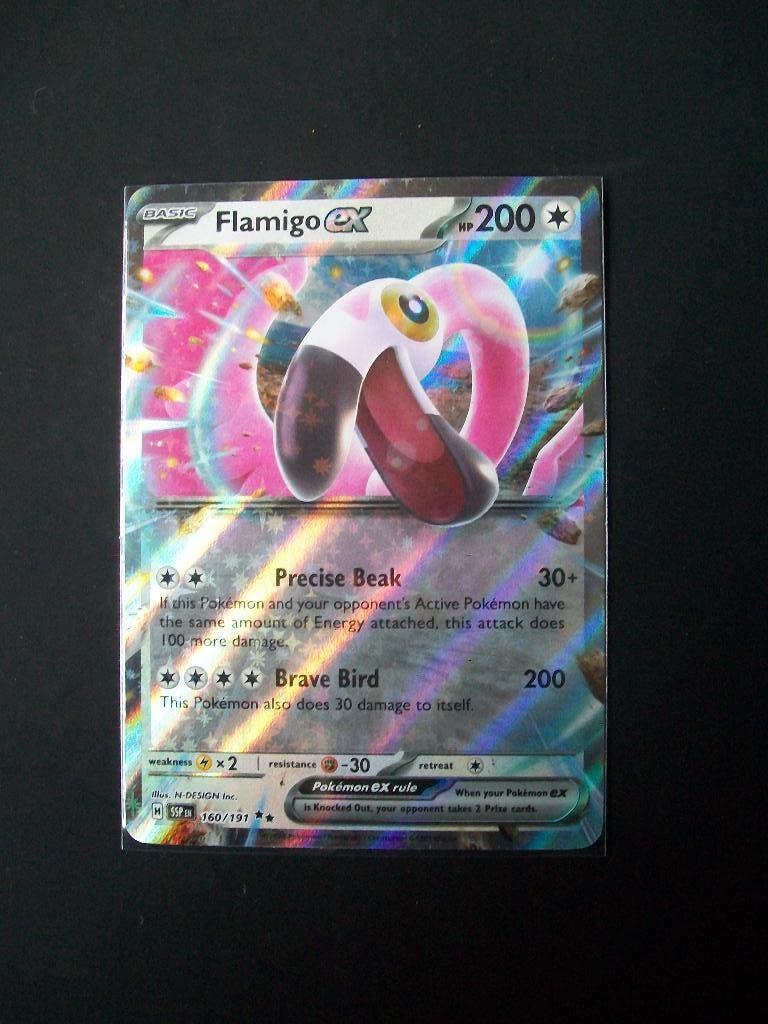 1266: Nieuwe Pokemon Kaart FLAMIGO EX HP 220 (160/191), Verzenden, Nieuw, Losse kaart, Foil