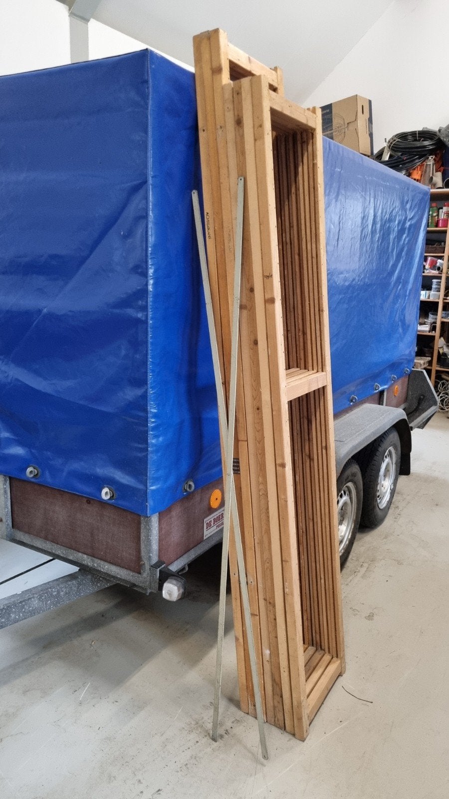 Houten Lundia stelling  40 cm. diep. 42 planken en 7 frame, Ophalen, Gebruikt, Minder dan 25 mm, Plank