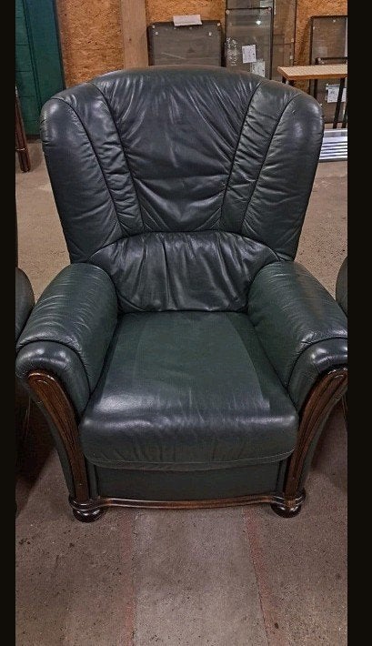 klassiek degelijk leren bankstel, bank met 2 stoelen, Ophalen of Verzenden, Gebruikt, Leer