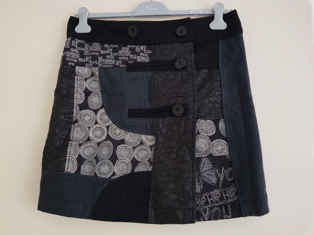 Rok / doorknooprok -- maat 40 -- merk Desigual, Kleding | Dames, Rokken, Maat 38/40 (M), Zwart, Ophalen of Verzenden, Zo goed als nieuw