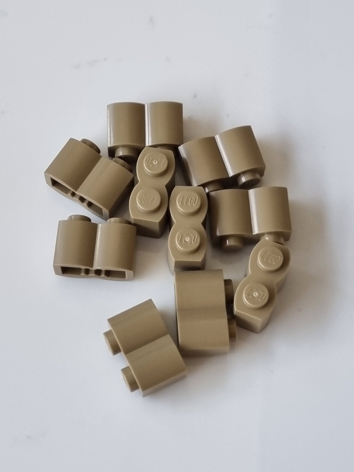10 nieuwe lego log / boomstam stenen 1x2 Sand Yell./Dark Tan, Ophalen, Overige thema's, Lego, Nieuw