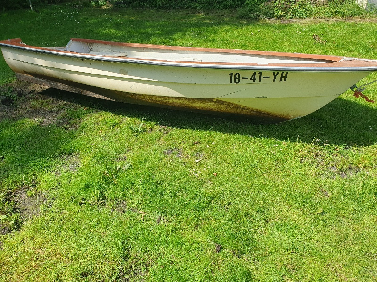 Boot placom, Watersport en Boten, Vis- en Consoleboten, Gebruikt, Overige merken, Benzine, Buitenboordmotor, Polyester, Ophalen