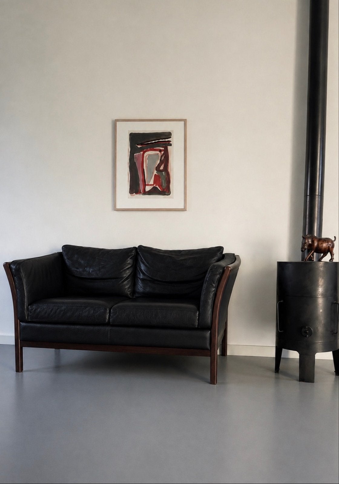 Vintage Deens bankje, Ophalen, Gebruikt, Tweepersoons, 75 tot 100 cm