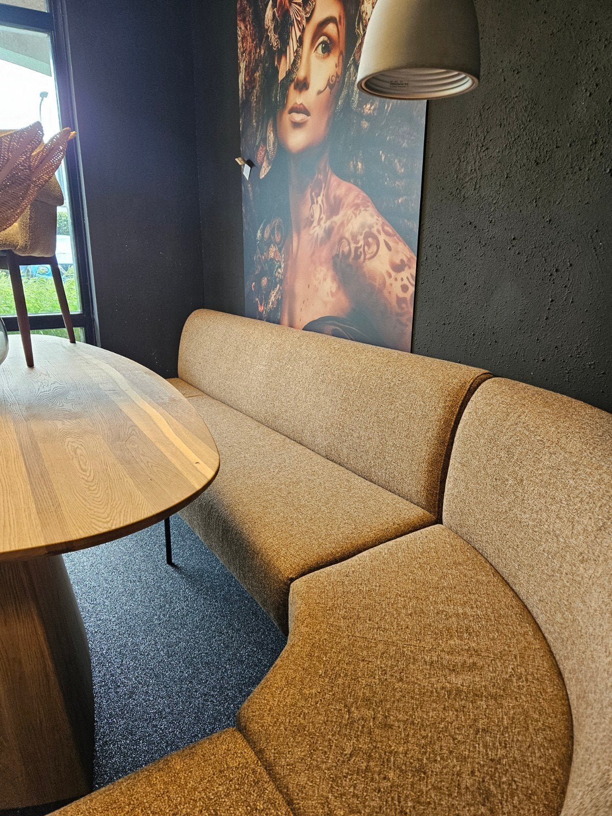 Diningbank ronde hoek ONNO, Ophalen of Verzenden, Nieuw, Stof, Vijf, Zes of meer stoelen