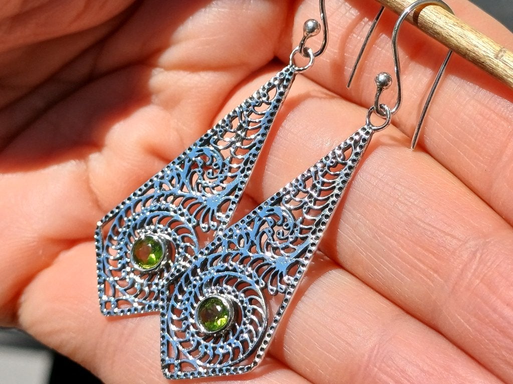Vanoli 925 zilveren oorbellen met peridot, Daiva1973@hotmail.com, Hangers, Vanoli, Amsterdam