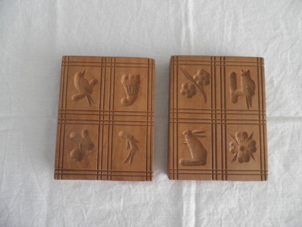 Twee houten koek/bak mallen, Ophalen of Verzenden